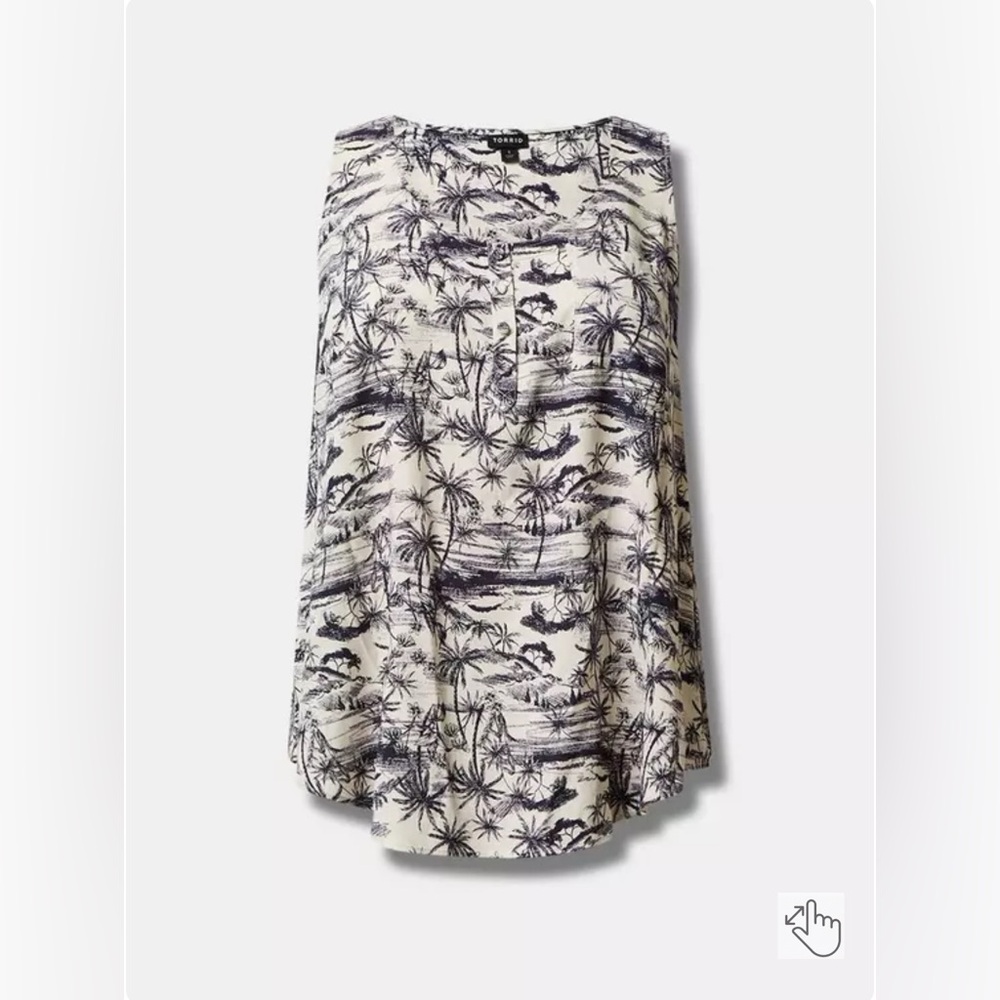 Torrid Challis Henley Pocket Sleeveless Tank